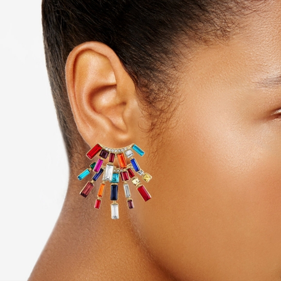 RACHEL Rachel Roy Jewelry - NWT RACHEL Rachel Roy Crystal & Stone Front and Back Earrings